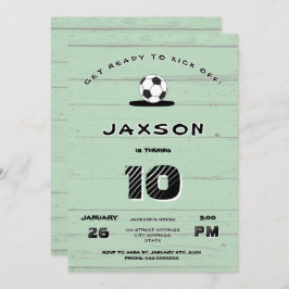 Convite Custom Green Soccer Birthday Invitation