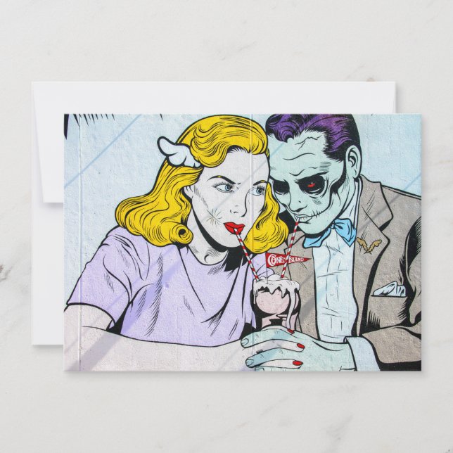 Convite Custom Halloween Themed Wedding Invitation (Frente)