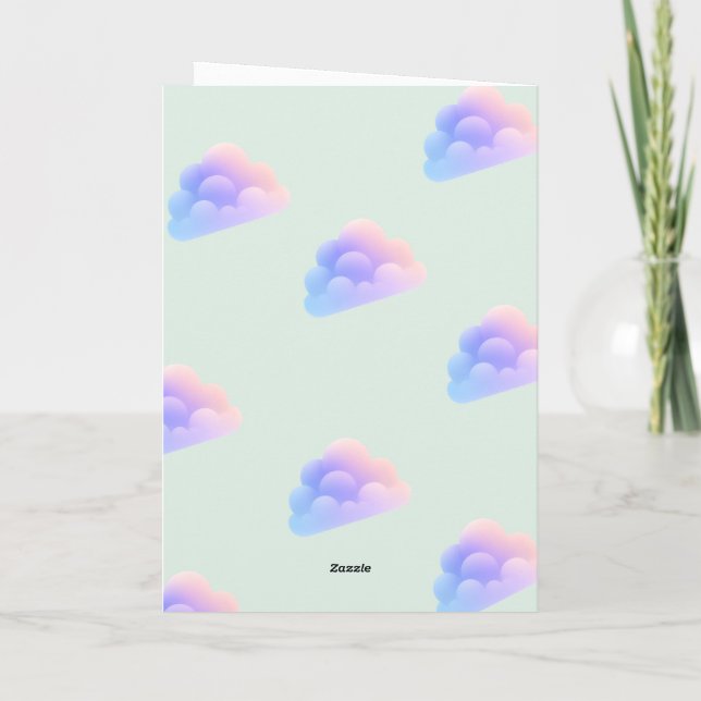 Convite Custom Kids Party Invite with Clouds & Balloons (Verso)