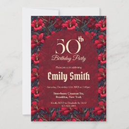 Convite Custom Lilies Sparkle Romantic Party