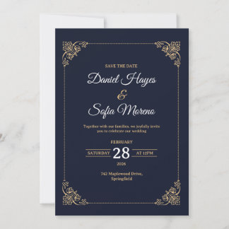 Convite Custom Luxury Gold Wedding Invitation 