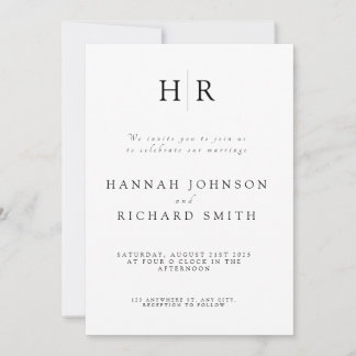 Convite Custom Minimalist Wedding Invitation