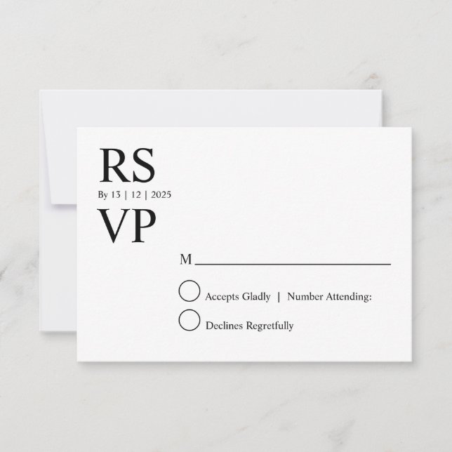 Convite Custom Modern rsvp card (Frente)
