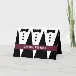 Convite CUSTOM NAME Best Man Invitation -Three Tuxedos