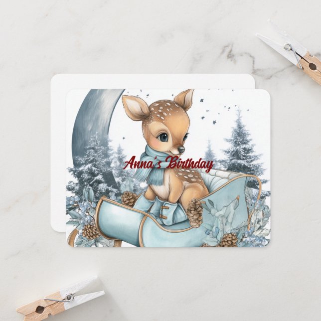 Convite Custom Name Birthday Invitation | Cute Design (Frente/Verso In Situ)