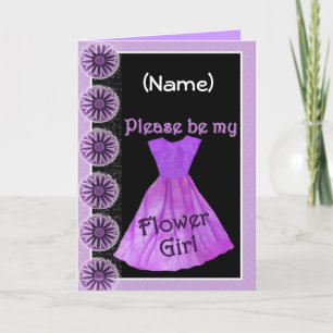 Convite CUSTOM NAME Flower Girl Invitation PURPLE Dress