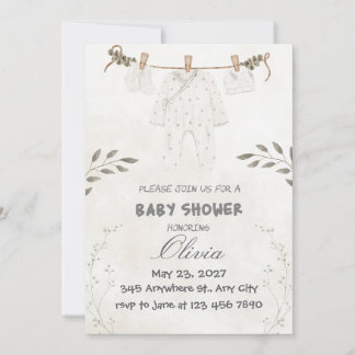 Convite Custom Personalize Cute Baby Shower