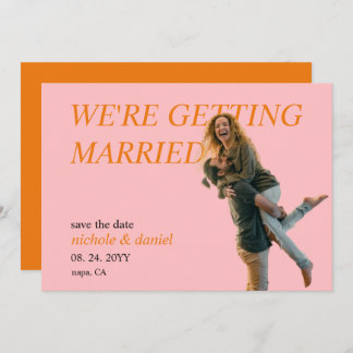 Convite Custom Photo Vibrant Chic Wedding Save the Date