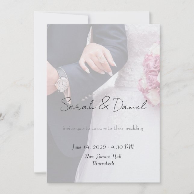 Convite Custom Photo Wedding Invitation Card (Frente)