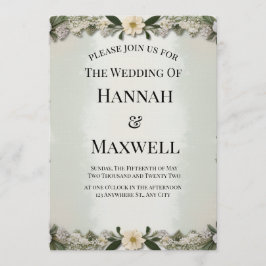 Convite Custom Soft White Floral Invitation Template