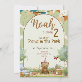 Convite Custom Teddy Bear Picnic Birthday Invitation