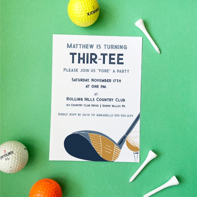 Convite Custom Thir-Tee Par-Tee Golf Themed Birthday (Criador carregado)