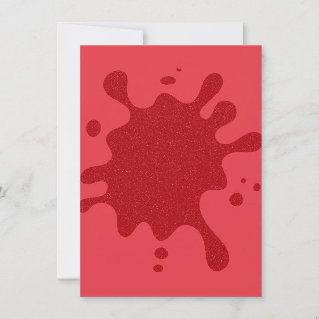 Convite Custom Tomato Red Splash Matte Invitation (Frente)
