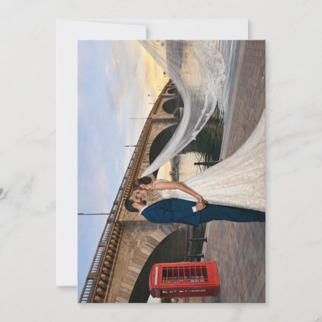 Convite Custom Wedding Photo London Bridge (Frente)