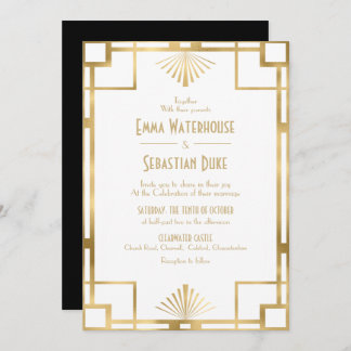 Convite Customed Great Gatsby Art Deco Wedding