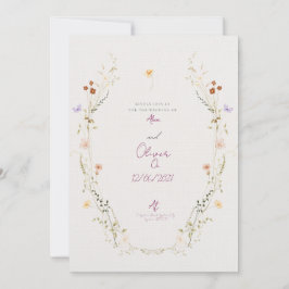 Convite Customisable Wedding Invitation with wild Flowers