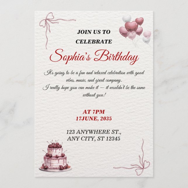 Convite customizable  (Frente)