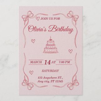 Convite Customizable Birthday Invitation Card - Stylish