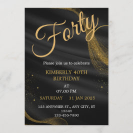 Convite customizable birthday invite Elegant Birthday Card