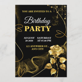 Convite Customizable Birthday Invite elegant birthday card