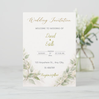 Convite Customizable Elegant Minimal Wedding Invitation  