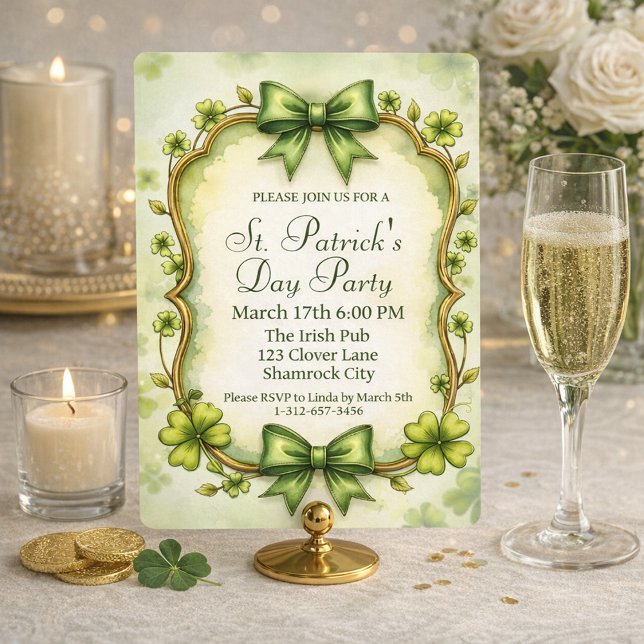 Convite Customizable Elegant St. Patrick’s Day  (Criador carregado)