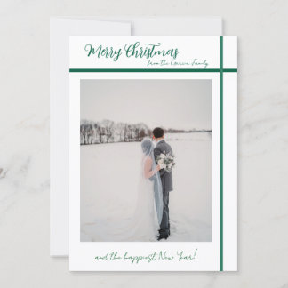 Convite Customizable Green and White Christmas Card