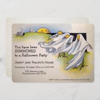 Convite Customizable Retro Spooky Halloween Invitation