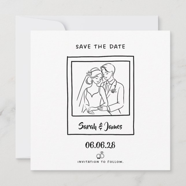 Convite Customizable Save the Date  Bride groom (Frente)