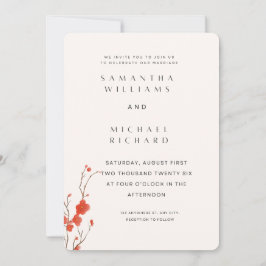 Convite Customizable Watercolor Floral Minimalist Marriage