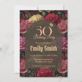 Convite Customized Carnation Charm 5Th Birthday