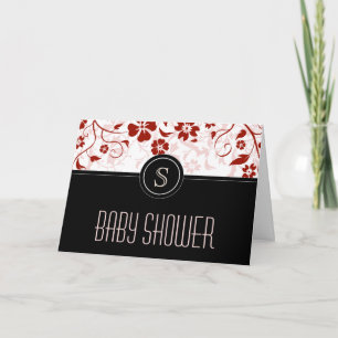 Convite Customized Monogram Baby Shower Invitation Black