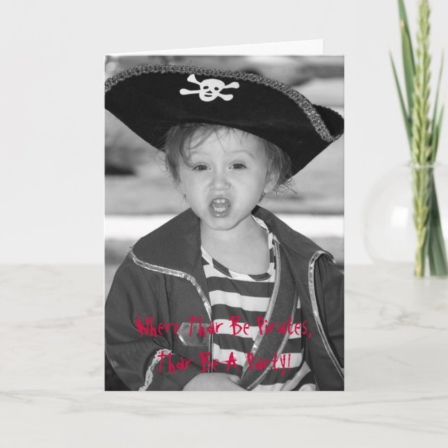 Convite customized pirate birthday invitation (Frente)