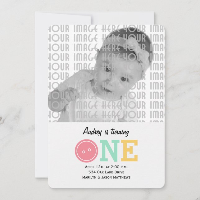 Convite Cuta como um botão (rosa) (Frente)