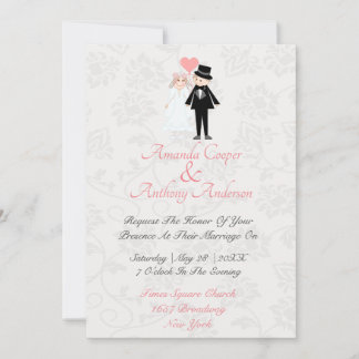 Convite Cute and elegant wedding and reception