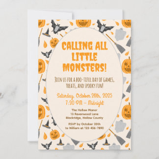 Convite Cute and spooky halloween party invitation
