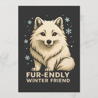 Convite Cute Arctic Fox – “Fur-endly Winter Friend”
