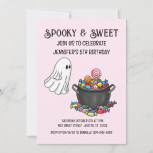 Convite Cute Assustador e Doce Halloween
