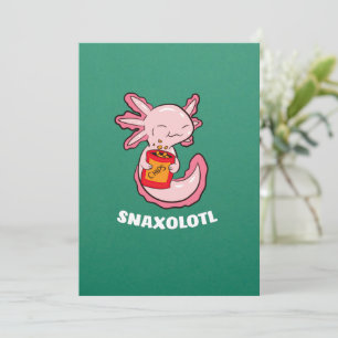 Convite Cute Axolotl Lover Snaxolotl Kawaii Comida Axolotl