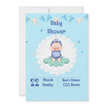 Cute Baby Boy Party Invitation 