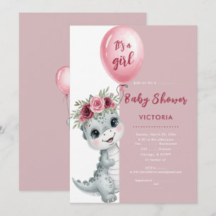 Convite Cute Baby Dino Flat