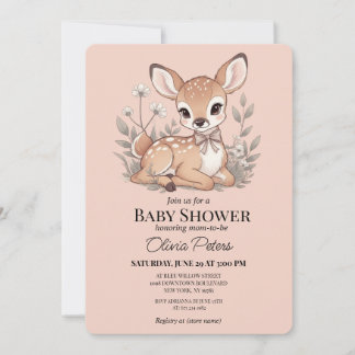 Convite Cute Baby Girl Baby Shower Invitation