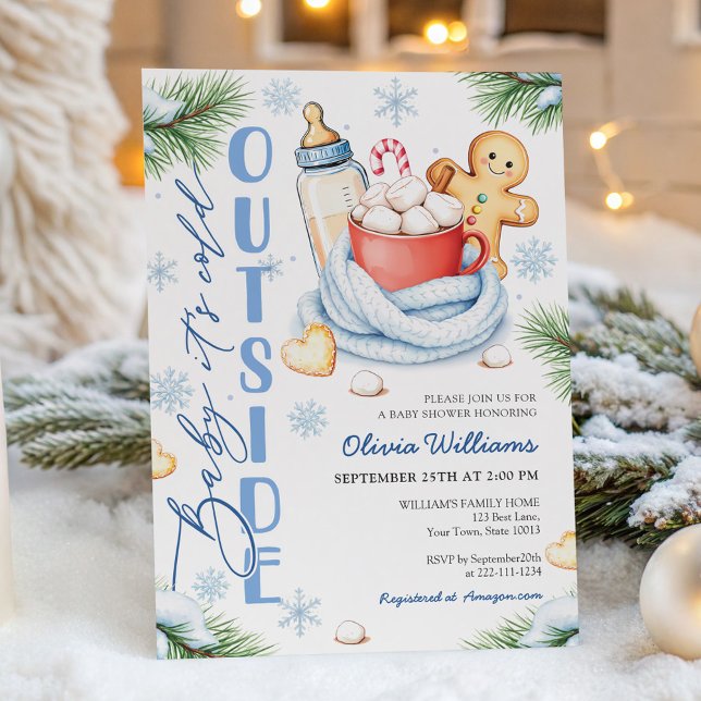 Convite Cute Baby Its Cold Outside Baby Shower Invitation (Criador carregado)