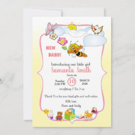 Convite Cute Baby Shower Invitation for girl