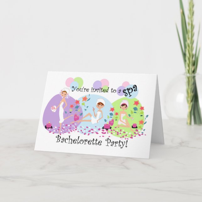 Convite Cute Bachelorette Party Spa Invitations (Frente)
