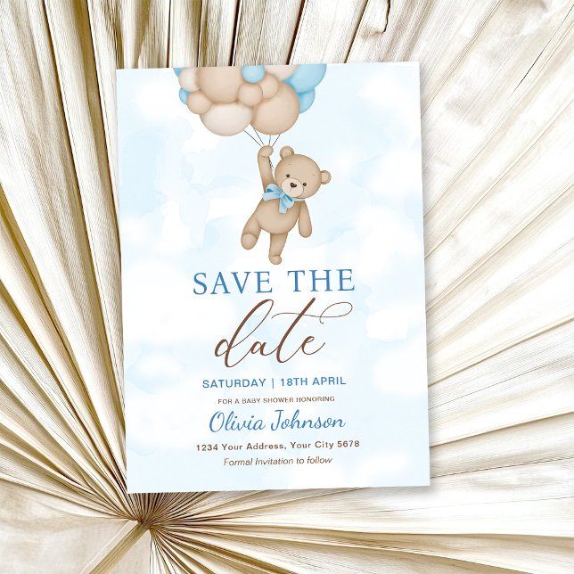 Convite Cute Bear Save the Date (Criador carregado)
