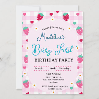 Convite Cute Berry First  invitation 