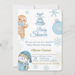Convite Cute Blue Boy Baby Shower Invitation