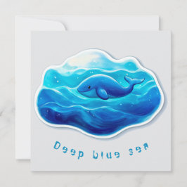 Convite Cute Blue Whale, personalized