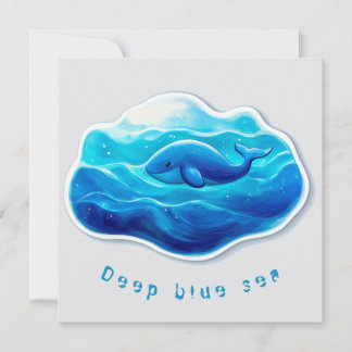 Convite Cute Blue Whale, personalized